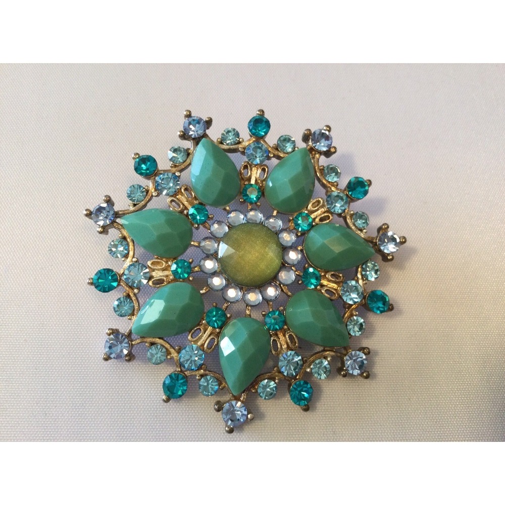 Vintage Silvertone Rhinestone Pin Pendant